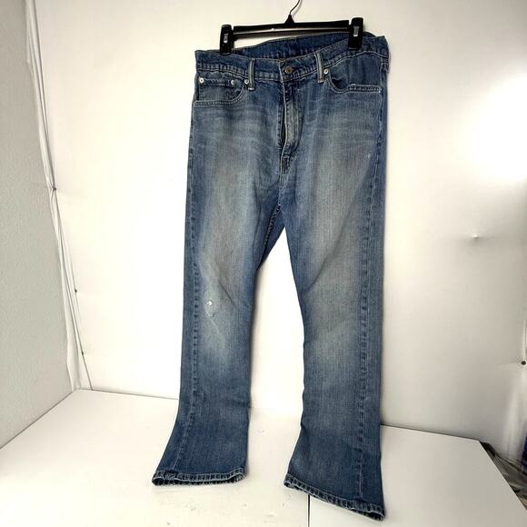 Levi's 513 Slim Straight Jeans Men's Light Wash Classic Denim 36 x32 Vintage - Picture 1 of 6